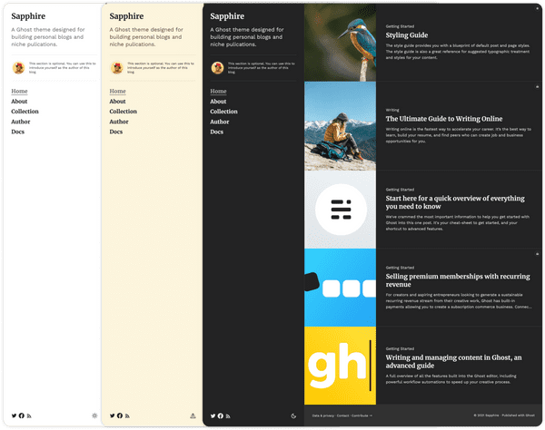 Light, Dark and Sepia Reading Modes